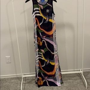 Sheer Adidas maxi dress with slits